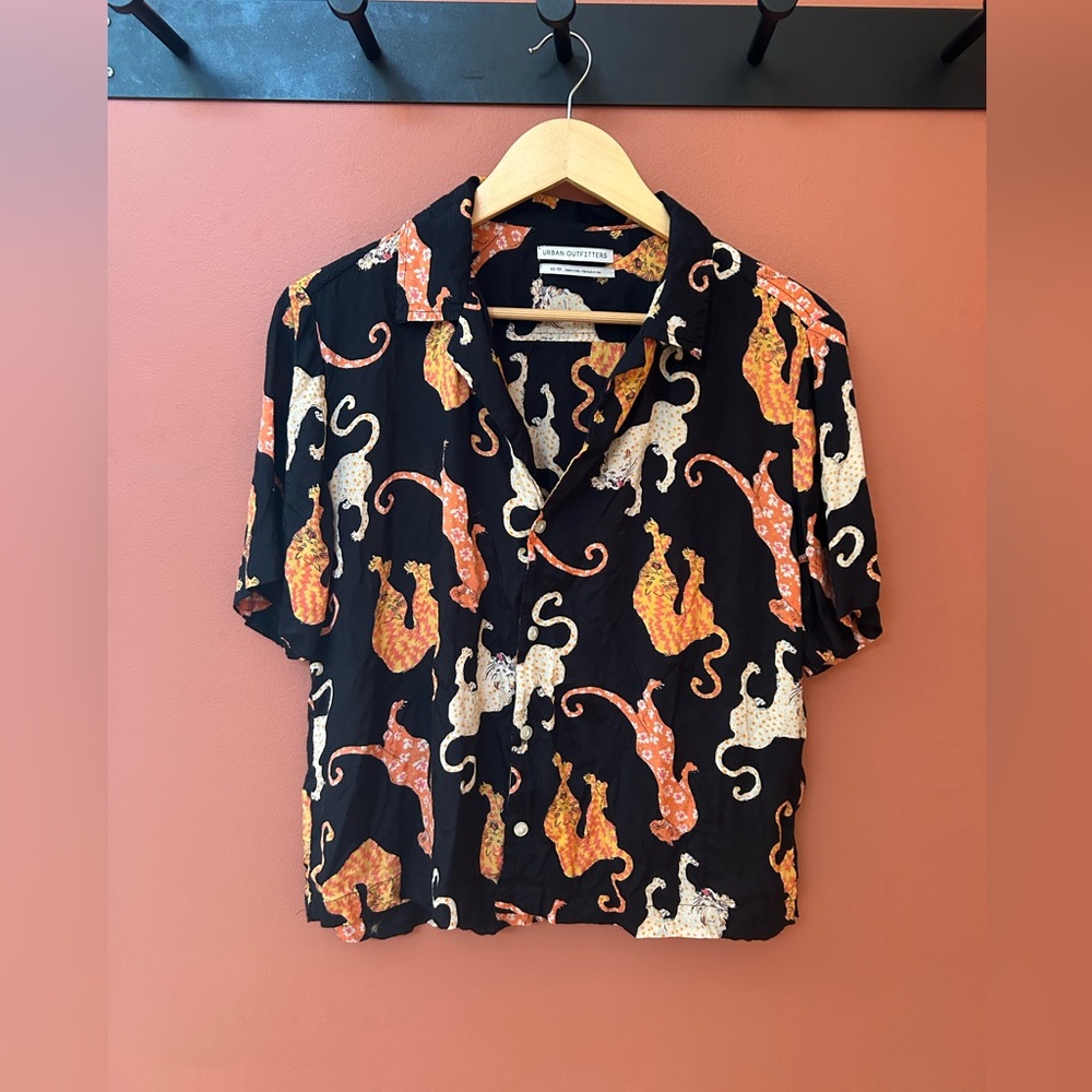 Urban Outfitters cat button down shirt